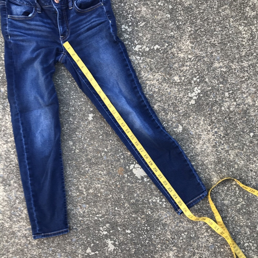 American Eagle Jeans Jeggings Super Stretch Crop Jeans Size 2 Long  LNC Dark - Picture 8 of 12